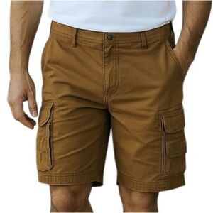 Lazer Co Utility Workwear Brown Cargo Shorts Mens Size 34 Plenty of Pockets